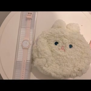 Swatch pink rubber watch